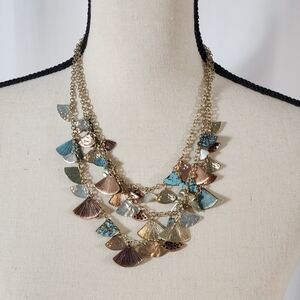 Ginko Leaf Double Strand Necklace